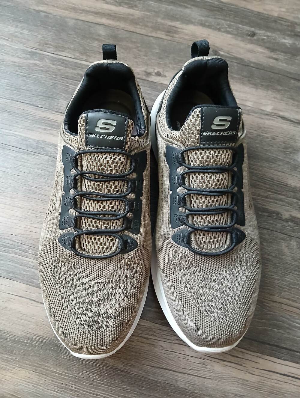 Skechers Men's Taupe Knit Slip-On Athletic Sneakers